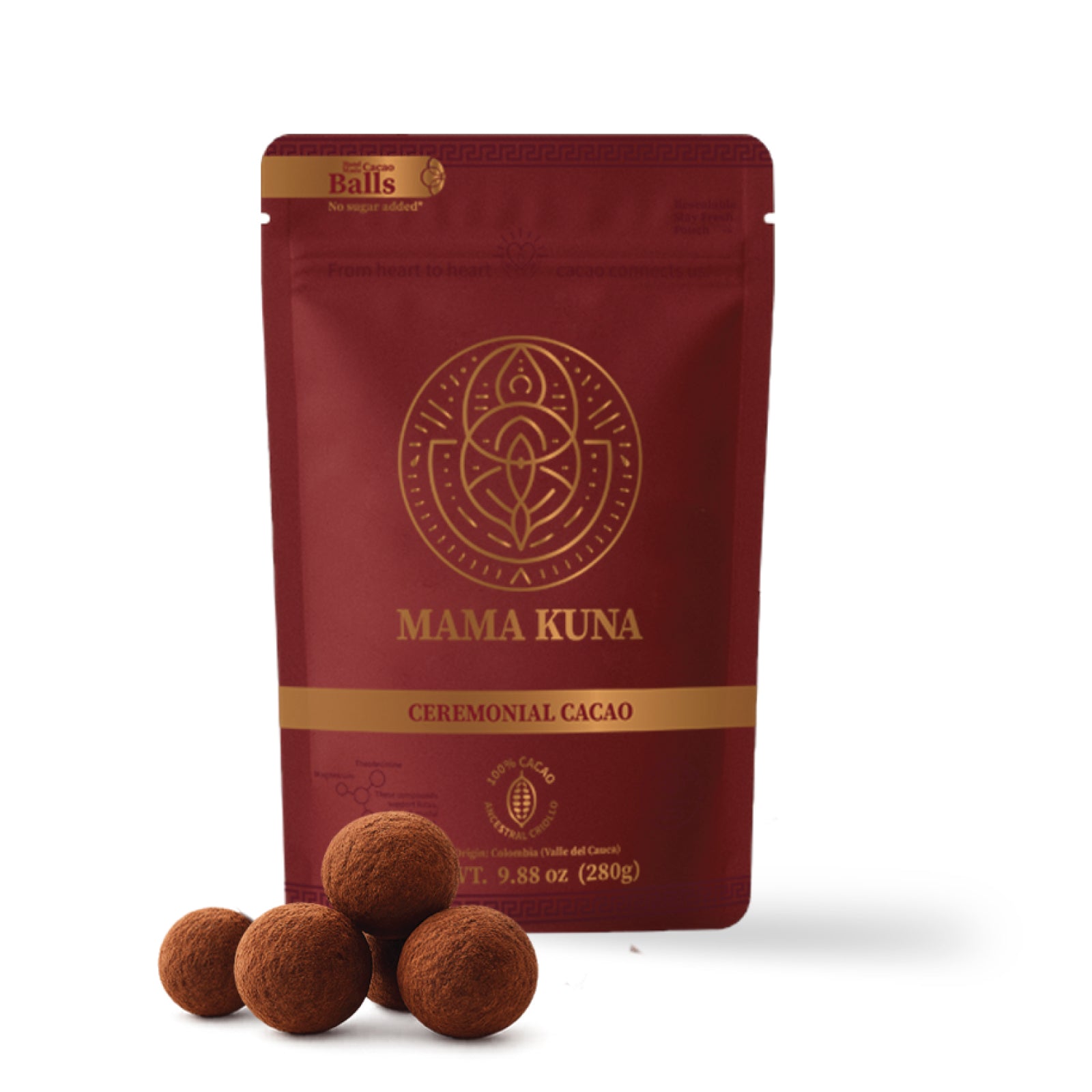 MAMA KUNA Ceremonial Cacao Balls | Traditionally Harvested Single Origin Colombian Cacao  – 280g (9.88 oz)